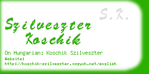 szilveszter koschik business card